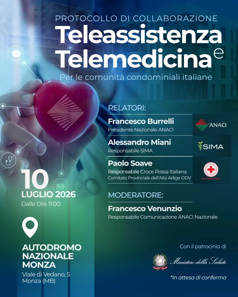 Il 10 luglio all’Autodromo di Monza il primo Forum Nazionale sul Condominio Smart promosso da ANACI, SIMA e Croce Rossa. Scopri i dettagli e la Carta di Monza